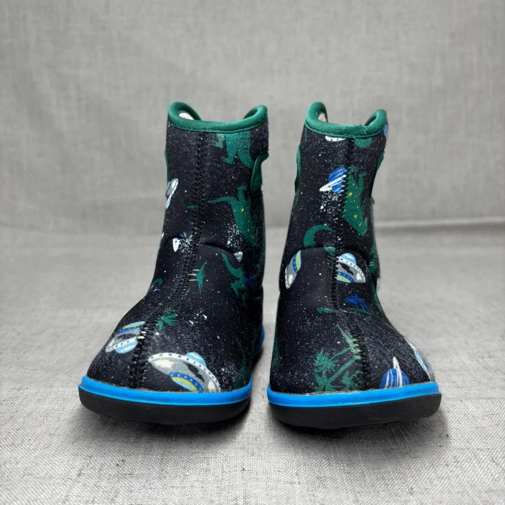 Bogs Baby Boots Dino Space Black Green Blue Waterproof Winter Snow Kids Size 9